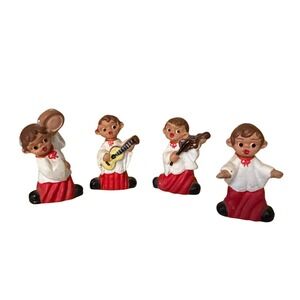 Vintage 60s Miniature Spanish Mud People Terra Cotta Musician Conductor Figurine